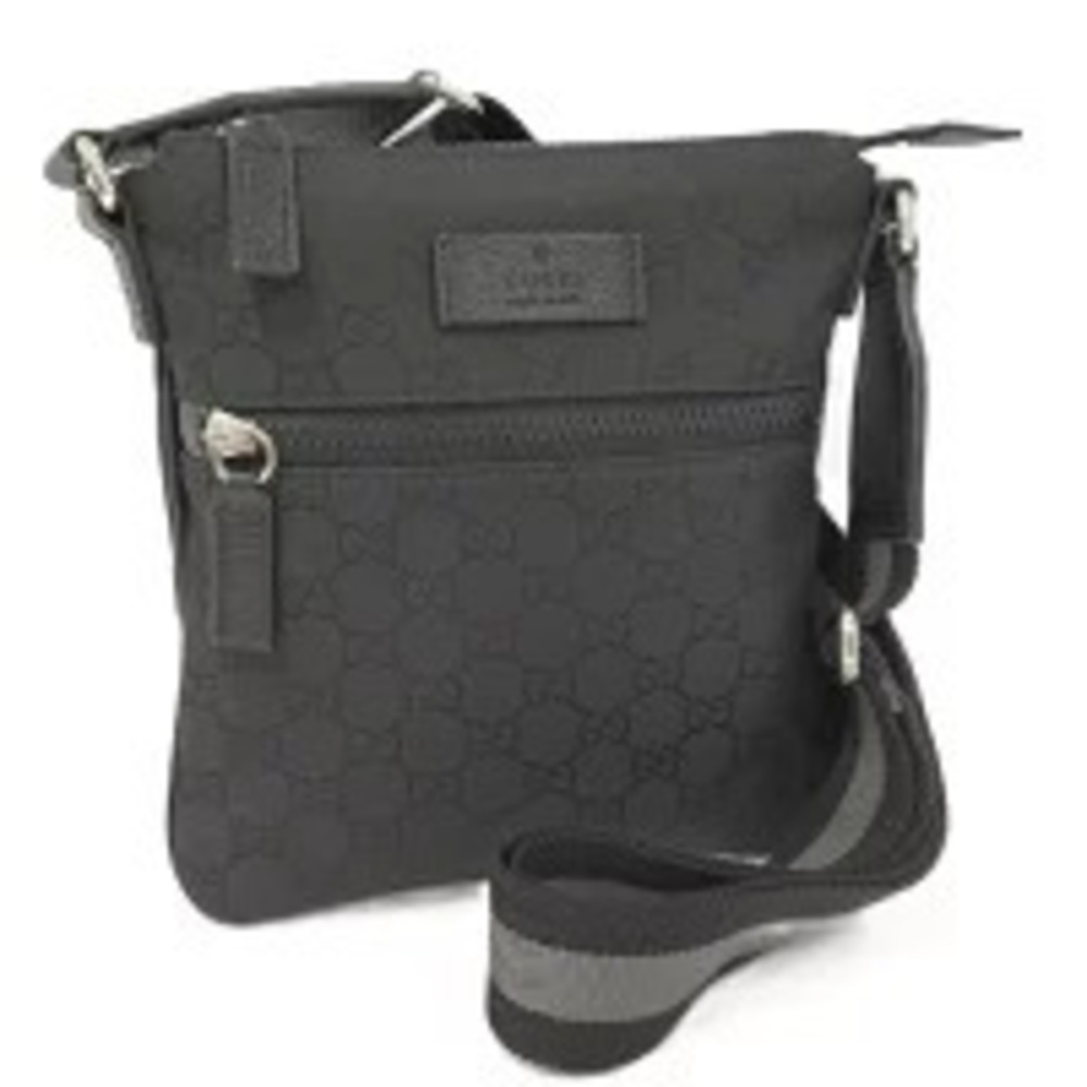 Gucci GG Canvas Messenger Crossbody Bag Black - Picture 1 of 9